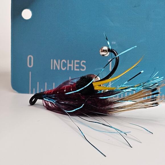 Fly Fishing Lure Lapel Hat Pin Trout Salmon Feather Jig Hook Tie Tack - Picture 5 of 6